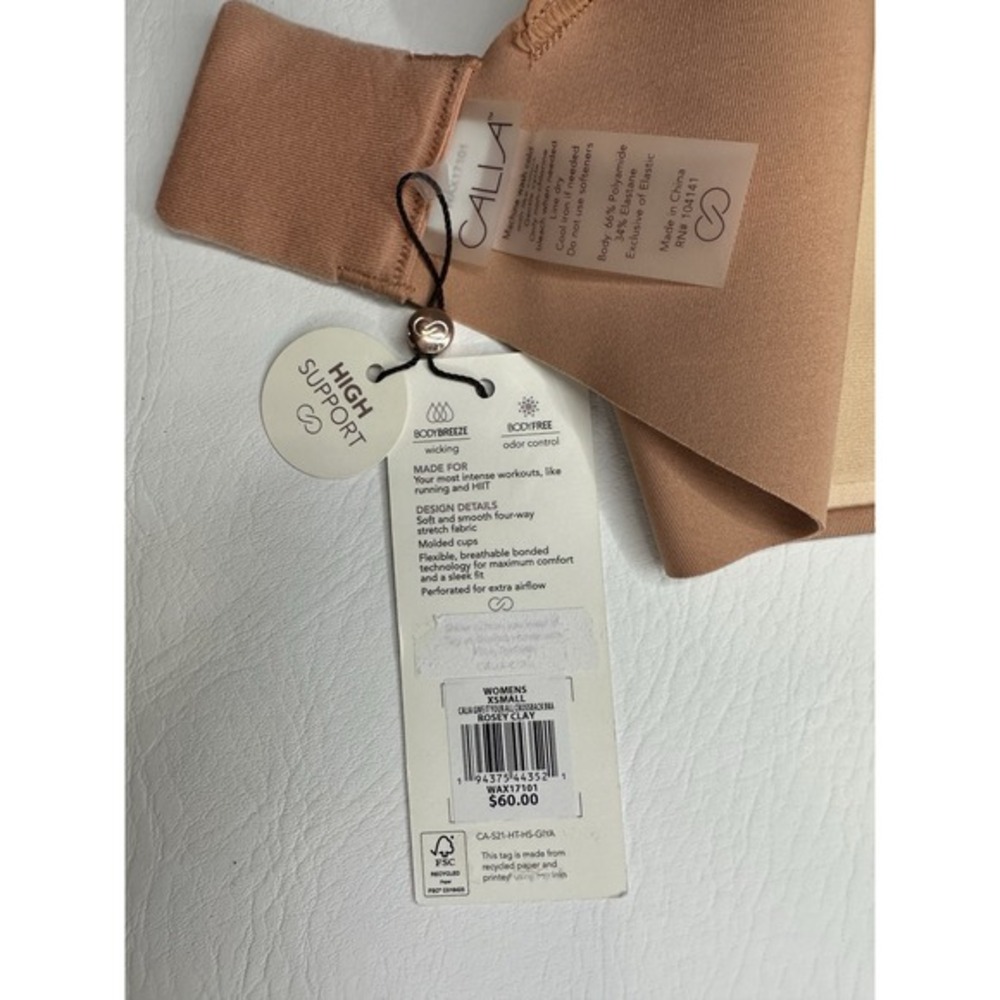 CALIA Give It Your All Crossback Sports Bra Wire Free Rosey‎ Clay Womens XS - Picture 5 of 7